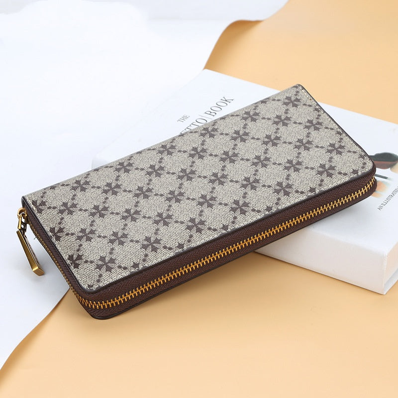 1058-Women's wallet long European and American vintage fashion wallet