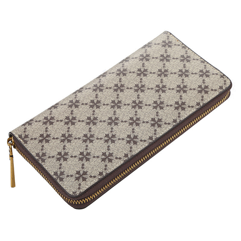 1058-Women's wallet long European and American vintage fashion wallet