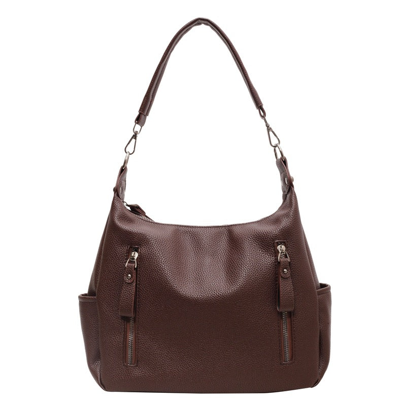 1060-2024 New Autumn/Winter Versatile Retro Single Shoulder Crossbody Bag Texture Bucket Bag