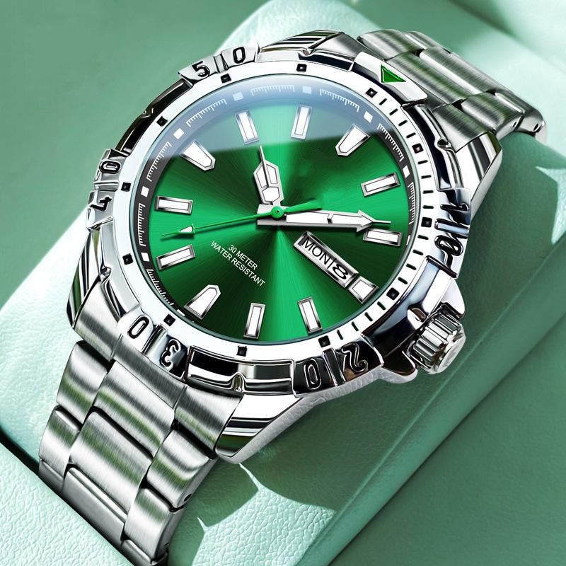 1046-new 41mm men's wristwatch with a Roman face, featuring a new log model