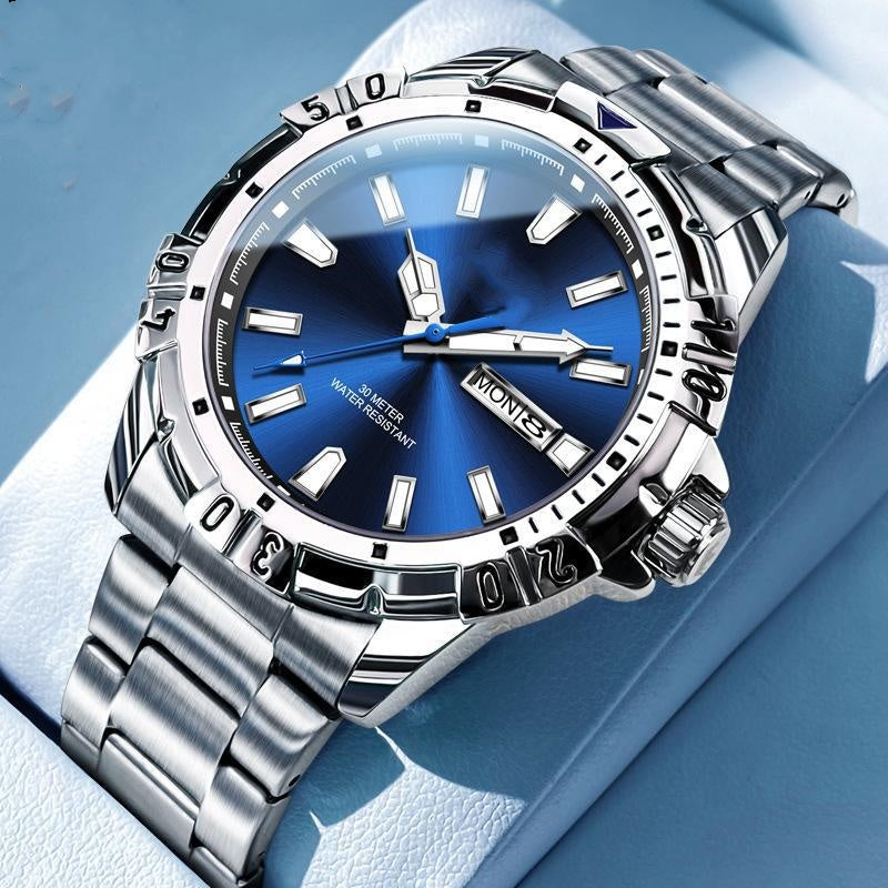 1046-new 41mm men's wristwatch with a Roman face, featuring a new log model