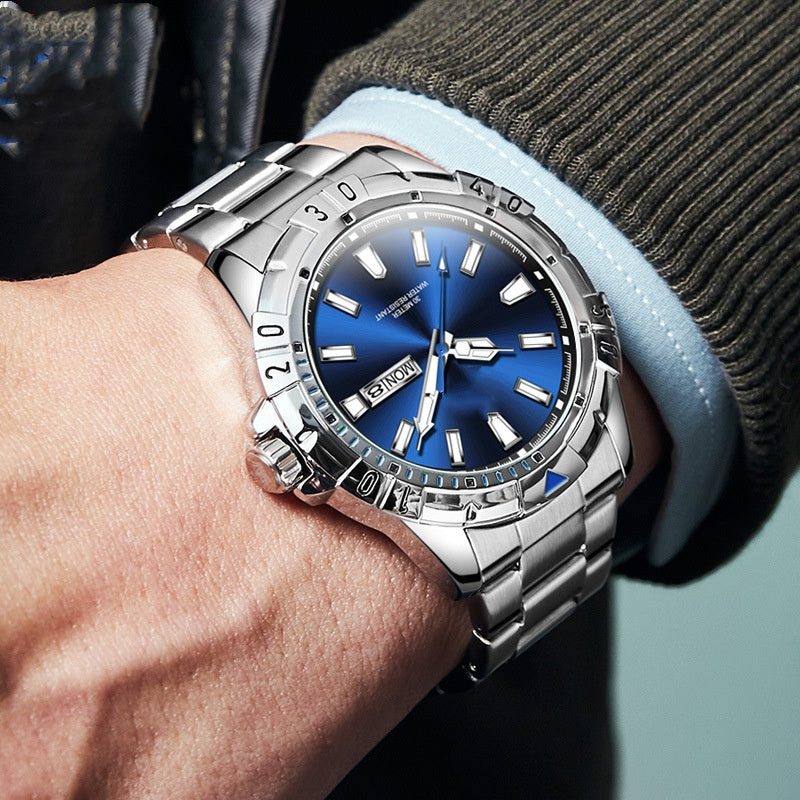 1046-new 41mm men's wristwatch with a Roman face, featuring a new log model